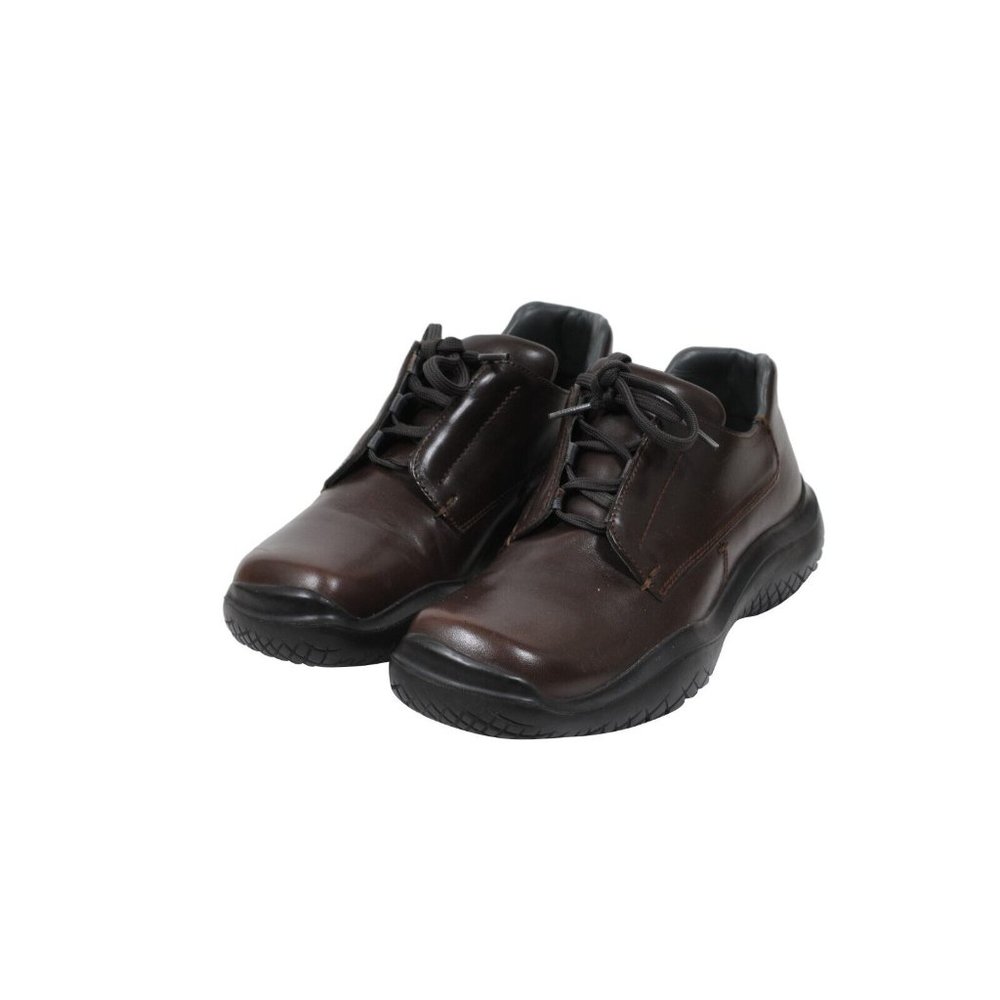 Prada Mens Vintage Chunky Derby US 7 UK 6 Brown Leather AW99 Vibram Square Toe - Picture 3 of 11